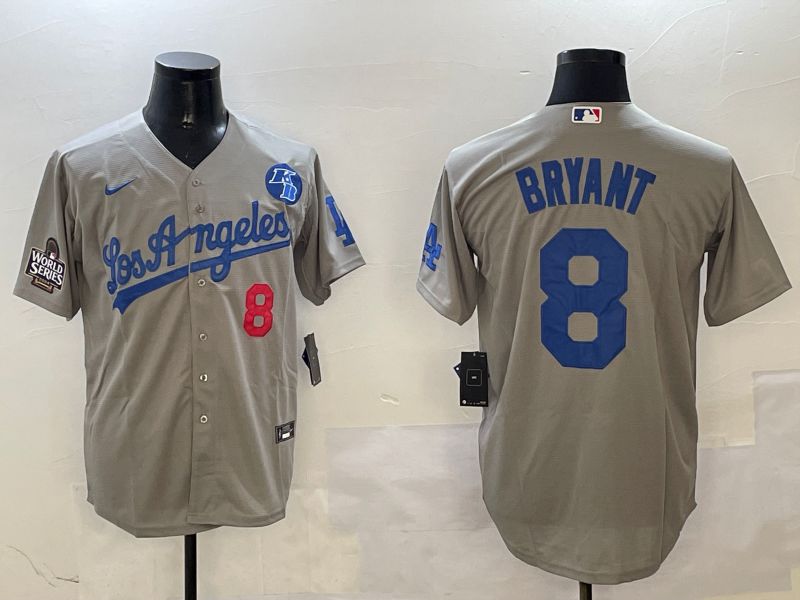 Men Los Angeles Dodgers #8 Bryant Grey Game 2025 Nike MLB Jersey style 7->los angeles dodgers->MLB Jersey